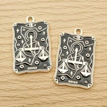 10入組太陽月亮吊墜,珐琅吊墜,鋅合金鍍金 - 彩色 - 查看 12