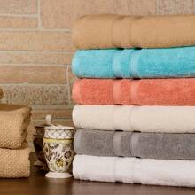 Bibb Home 6 Piece Egyptian Cotton Towel Set - Popcorn Charcoal - View 2