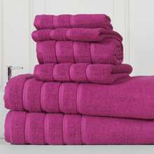 Bibb Home Zero Twist Egyptian Cotton Towel Set - 覆盆子 - 查看 1