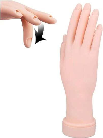 1 Mano flexible de silicón sin uñas para practica