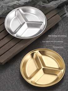 不鏽鋼小圓形調味碟,適用於調味汁、醋、小吃,帶有隔板 - 金色 - 查看 5