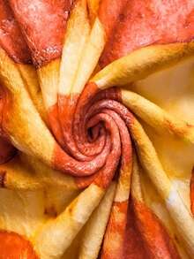 1pc New Arrival Pizza Design Flannel Blanket Burrito Blanket For Office Nap, Flying Saucer Blanket - Multicolor - View 4