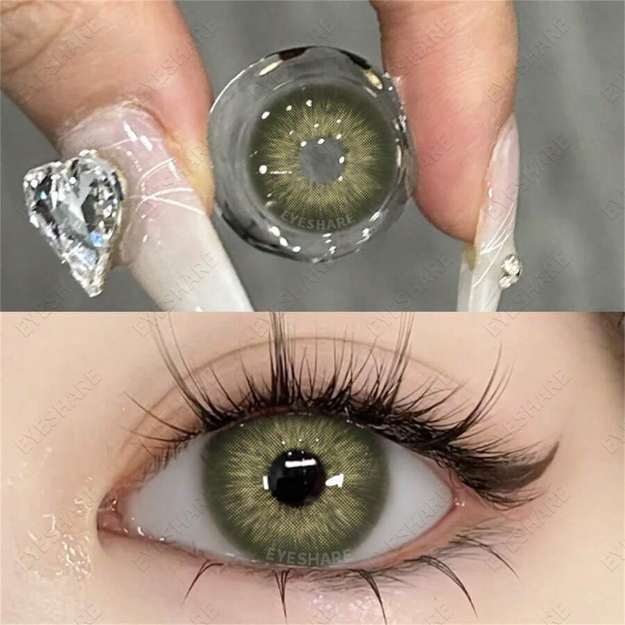 EYESHARE 1 đôi To lớn Đường kính & Tự nhiên Hàng năm Dùng một lần Có màu sắc Tiếp xúc Đối với Mắt , Thích hợp Đối với Ngày đêm Hoặc Mặc hàng ngày , Màu xanh lá - màu xanh lá - Xem 1