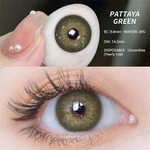 EYESHARE 1 đôi To lớn Đường kính & Tự nhiên Hàng năm Dùng một lần Có màu sắc Tiếp xúc Đối với Mắt , Thích hợp Đối với Ngày đêm Hoặc Mặc hàng ngày , Màu xanh lá - màu xanh lá - Xem 2