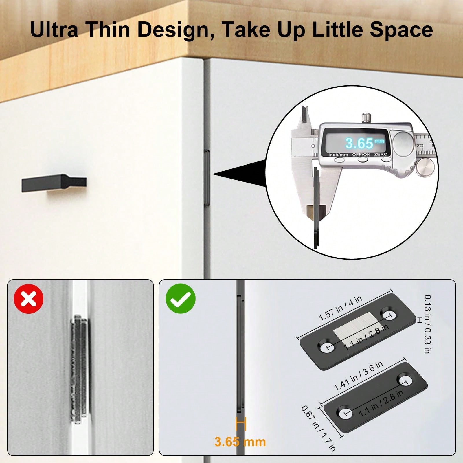 4Pack Catch Jiayi 4 Pack Ultra Thin Door Catch for Drawer