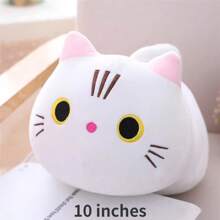 新款三色貓咪毛絨玩偶抱枕,柔軟可愛白貓毛絨公仔假日禮物 - 白色 - 查看 2