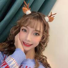 1入聖誕馴鹿角頭帶髮夾髮箍女孩美麗的髮飾鹿角頭帶可愛的鹿頭帶髮飾鹿角