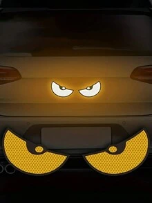 2入組反光汽車貼紙 - 使用魔鬼眼貼紙改善您的車輛可見性和安全性! - 白色 - 查看 3