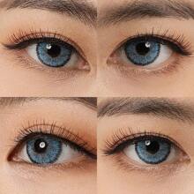 Có màu sắc Kính áp tròng Tự nhiên Màu sắc 14.5mm 1 đôi Sức lực Có sẵn Với Màu hồng Loại vỏ Đối với Mặc hàng ngày Đời sống - Anh túc xanh - Xem 3