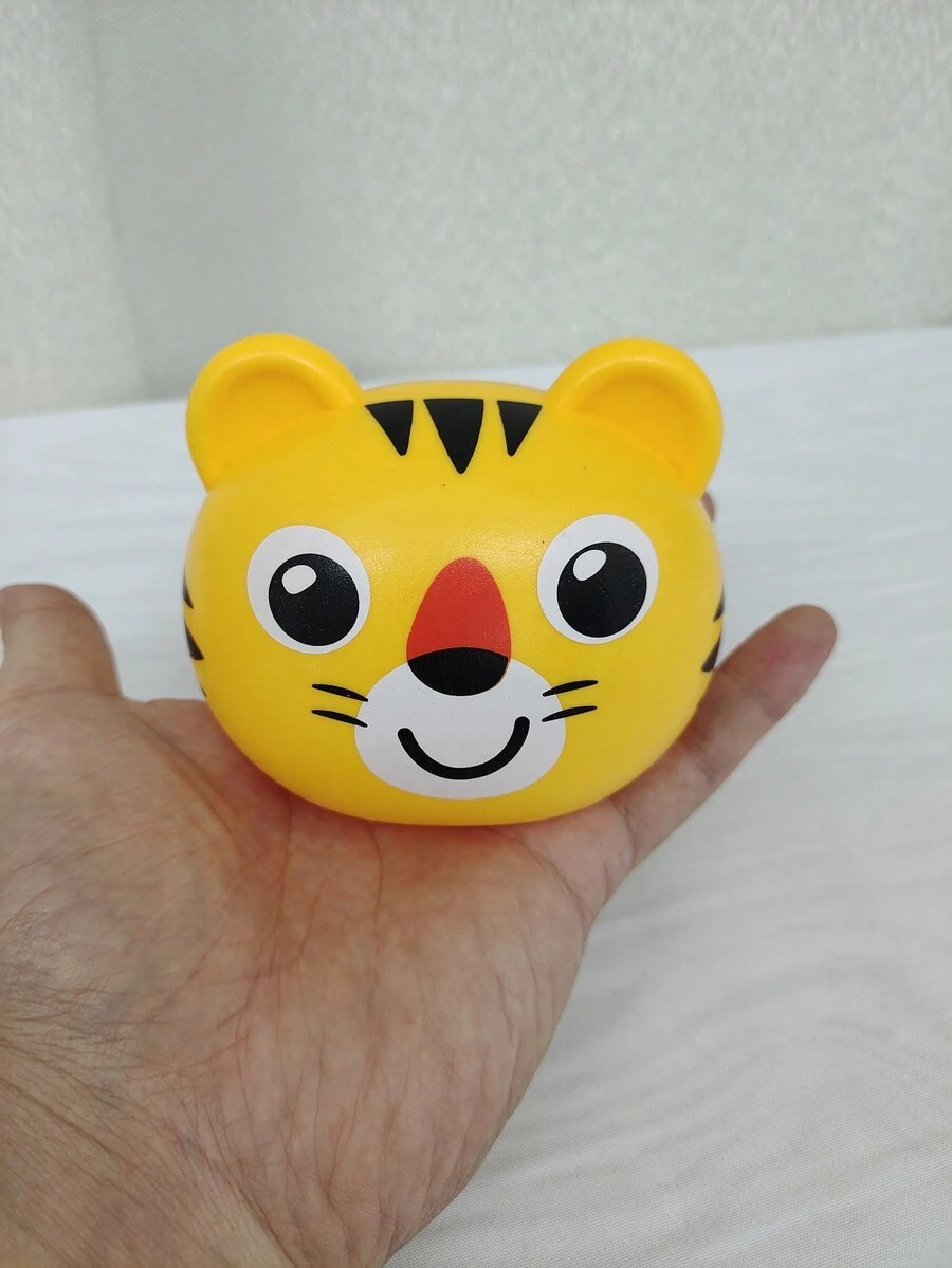 1套7層彩虹環堆疊玩具,附有2種卡通動物頭部,隨機發貨,兒童教育堆疊互動玩具 - 彩色 - 查看 1