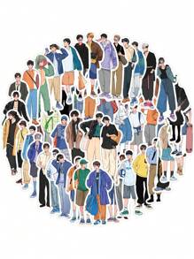 50pcs Boyfriend Dressing Guide Graffiti Stickers, Decorating Guitar, Luggage, Diy Creative Waterproof Stickers - Multicolor - View 4