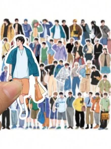 50pcs Boyfriend Dressing Guide Graffiti Stickers, Decorating Guitar, Luggage, Diy Creative Waterproof Stickers - Multicolor - View 3