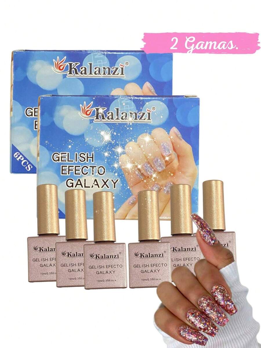GAMA de Gelish Efecto Galaxy  Kalanzi ( 2 Gamas) - Dorado - Ver 1