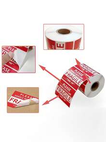 200/300cái Dễ vỡ Hình dán Cảnh báo Nhãn dán Mặt hàng Xử lý Với Quan tâm Cảnh báo Nhãn Phụ kiện Bày tỏ Nhãn mác Keo dán - Đỏ và trắng - Xem 10