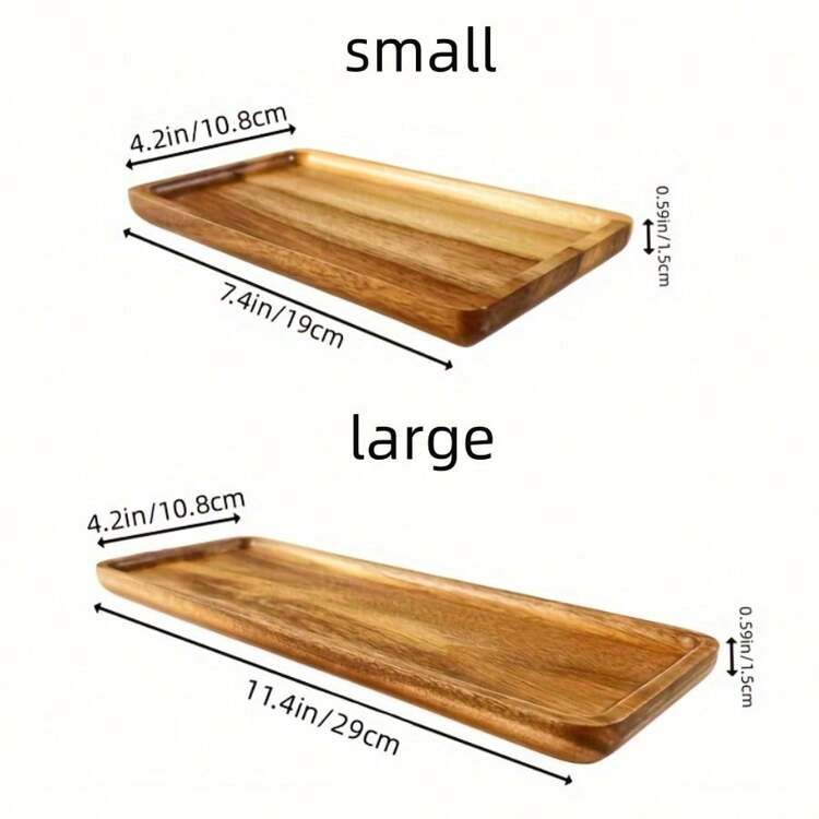 1 件相思木托盘 - 非常适合盛放甜点、小吃、咖啡、茶等 - 适合餐厅和家庭使用的厨房装饰、厨房、圣诞礼物 - 黃色 - 查看 2
