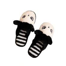 Winter New Arrival Cartoon Panda Slippers - Black and White - View 2