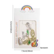 8入組奢華的3d天主教聖徒指甲藝術吊墜,金屬合金製成,形狀的鑽石美甲裝飾