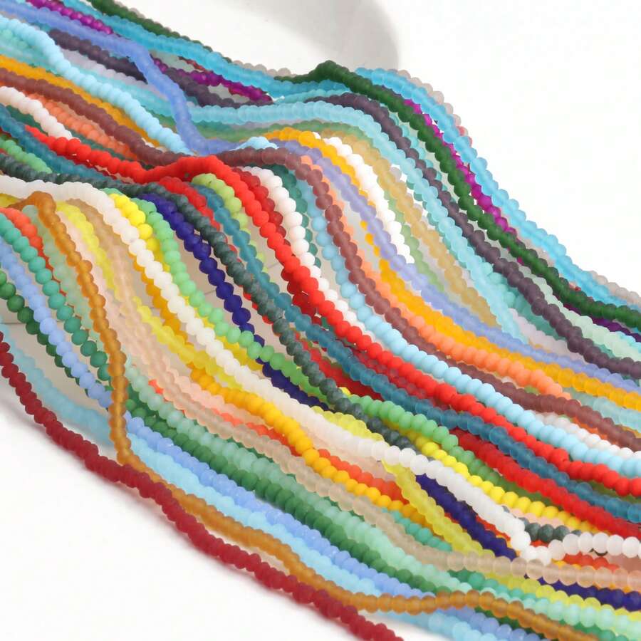 3MM Mờ Pha lê Ngọc Hạt Nhiều màu Nhỏ bé Lỏng lẻo Spacer Hạt Phù hợp Làm đồ trang sức DIY Thủ công Quân nhu - Nhiều màu - Xem 1