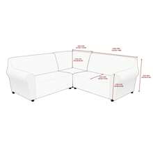 MIFXIN Sectional Corner Sofa Covers 5 Seat L-Shaped Sectional Couch Slipcovers 3 Piece Velvet Stretch Soft Washable Furniture Sofa Protector For 5-Seater Corner Sofas - 藏蓝色 - 查看 2
