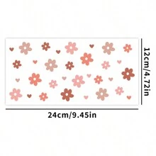 1pc UV Dtf Transfer Flower Dign Sticker For 16oz Libbey Glass Cups Diy Wrap Transfer Sticker Glass Cup Waterproof Sticker Bottle Sticker Adhesive Sticker- - Multicolor - View 3