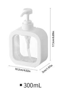 1pc Luxury Translucent Liquid Dispenser Bottle For Hand Soap, Shower Gel, Shampoo, Lotion, Visible Push Bottle - White - View 3
