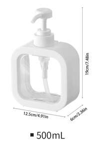 1pc Luxury Translucent Liquid Dispenser Bottle For Hand Soap, Shower Gel, Shampoo, Lotion, Visible Push Bottle - White - View 2