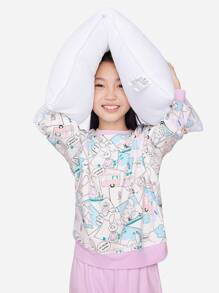 Annil Conjunto deportivo rosa con dibujos animados de manga larga para niñas, cuello redondo, suéter casual y pantalones para primavera y otoño - Morado - Ver 1