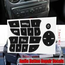 1pc 16-Key Car Interior Button Repair Sticker For Ac Audio Control Knob, Cd Button, Etc. - Black - View 7