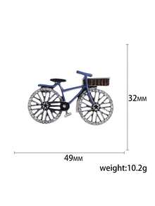 Luxury Personalized Vintage Crystal Riding Bike Brooch Pin For Suit / Coat, Men's Gift - Silver - View 7