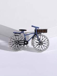 Luxury Personalized Vintage Crystal Riding Bike Brooch Pin For Suit / Coat, Men's Gift - Silver - View 9