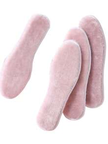 2入組季節保暖鞋墊,加厚襯墊透氣吸汗柔軟舒適男女童鞋墊 - 粉色 - 查看 4