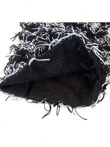 1 Pezzo Cappello Balaclava Uomo Nero E Bianco Con Fori, Peluche Con Nappina E Maschera Da Sci, Caldo E Alla Moda, Perfetto Per Attività All'aria Aperta In Inverno E L'uso Quotidiano - Bianco e nero - Visualizzare 3