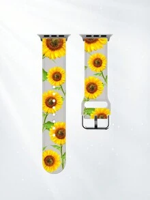 Banda De Reloj Transparente Con Diseño De Girasoles 8446 - Multicolor - Ver 2