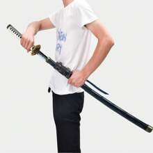 104cm木製劍原創角色扮演武器帶护套,cosplay玩具劍,適用於聖誕節和新年的動漫玩具禮物 - 黑色 - 查看 8
