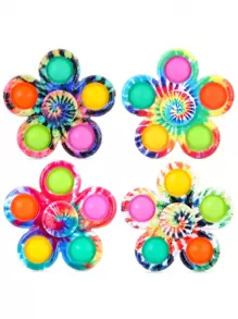 1入創意減壓擠壓感應玩具，旋轉翻轉手指玩具，按壓氣泡，隨機顏色 - 彩色 - 查看 2