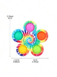 1入創意減壓擠壓感應玩具，旋轉翻轉手指玩具，按壓氣泡，隨機顏色 - 彩色 - 查看 6