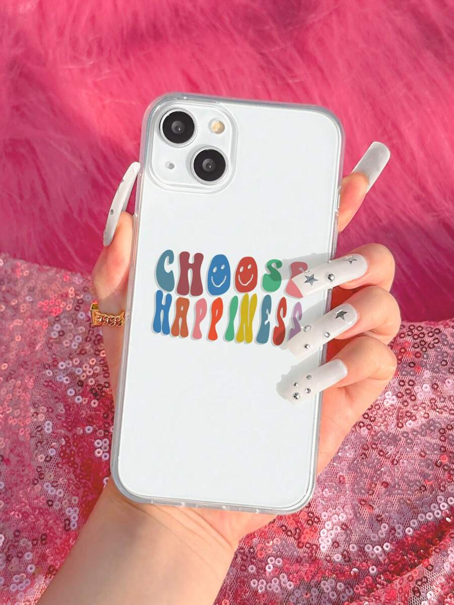 1入組彩色畫英語口號印花手機殼，適用於iPhone/Samsung - 彩色 - 查看 1