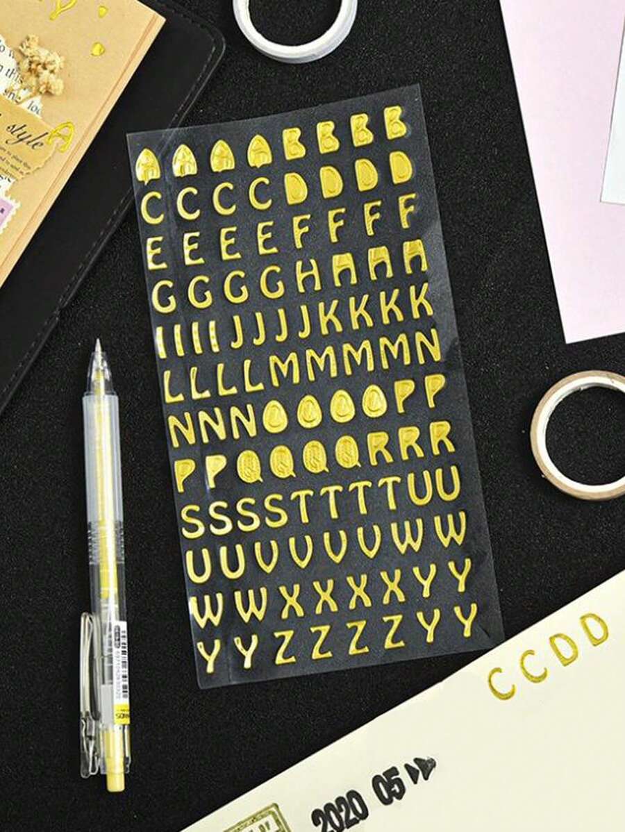 1 tarjeta de estampado en caliente con letra del alfabeto de fuente de dibujos animados