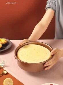 1pc Non-Stick Round Cake Baking Mold, Gold Color Springform Pan, Carbon Steel Bottom Removable Chiffon Cake Mold, Multi-Size Cake Baking Tray, Modern Oven Baking Tool, Heat Resistant Easy Clean