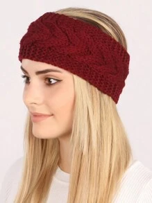 1 Miếng Của phụ nữ Dệt kim Đỏ  Băng đô cài tóc Mũ Beanies , Dây buộc tóc Đối với Ngoài trời Đồ trang trí Và - Đỏ - Xem 1