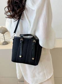 壓紋肩袋,時尚復古拉鍊包,適用於女大學生、菜鳥與白領女性,是辦公室、工作、商務、通勤的理想選擇,是女性的最佳工作包
