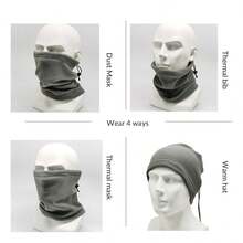 Máscara Facial De Ciclismo 3 En 1 Negra - Negro - Ver 3