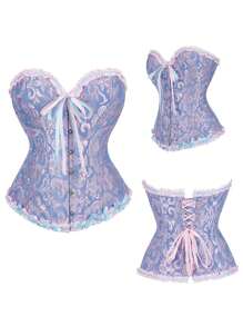 Fajas,Tops,Cinturón Columbia Faja Corsette Victoriano Corset Bordado - Morado Violeta - Ver 2