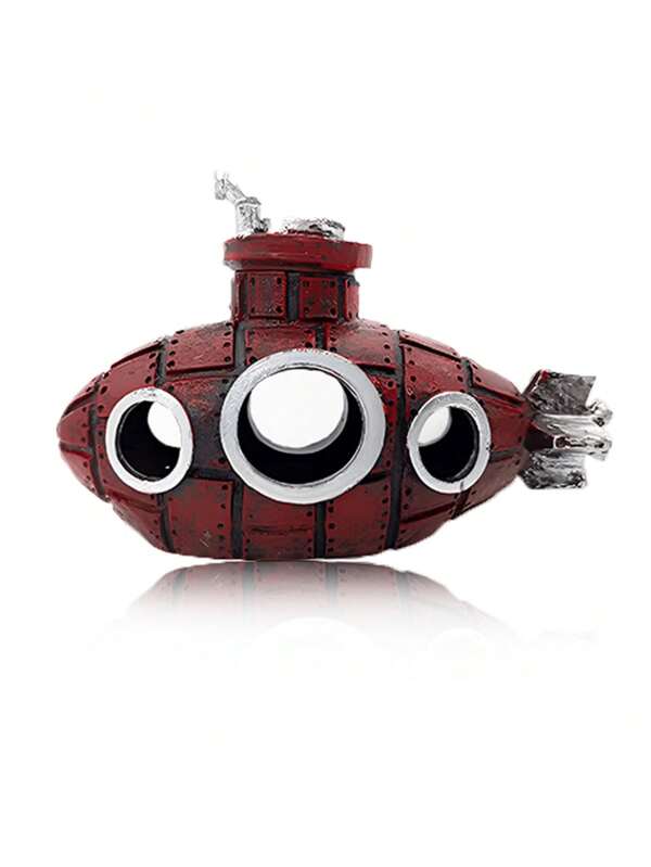 Figura De Submarino Para Decoração De Aquário Na Cor Vermelha