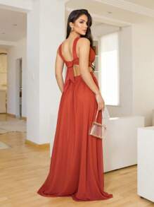 Women Dresses - Burnt Orange - View 2