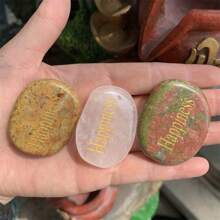 1入組新款拇指靈感擔憂石,天然治療瑪瑙水晶,彩虹脈輪寶石,可減輕焦慮,放鬆身心,適用於家居裝飾。