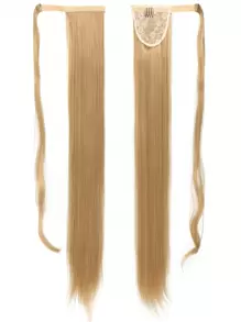 Long Straight pony tails hair extensions 24inch 32 Inch Synthetic Hairpiece hair patch Dark Brown Wrap Around Hair Extension