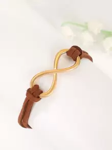 1pc Simple & Fashionable Infinity Symbol Beaded Bracelet/cord Bracelet