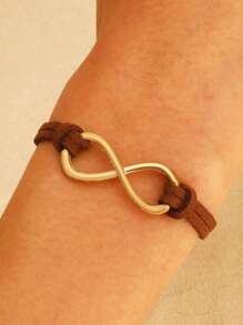 1pc Simple & Fashionable Infinity Symbol Beaded Bracelet/cord Bracelet