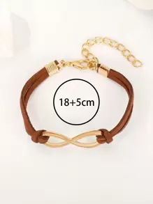 1pc Simple & Fashionable Infinity Symbol Beaded Bracelet/cord Bracelet